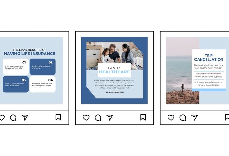 Ladystrategist 30 Insurance Instagram Post Canva Templates V2 instagram canva templates social media templates etsy free canva templates