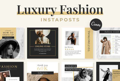 Ladystrategist 30 Luxury Fashion Instagram Post Canva Templates instagram canva templates social media templates etsy free canva templates