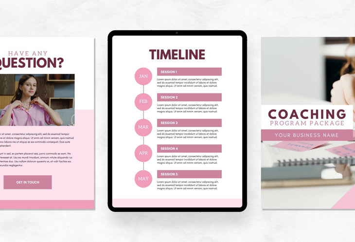 Ladystrategist 30-Page Coaching Program Package Canva Template Amaranth Style instagram canva templates social media templates etsy free canva templates