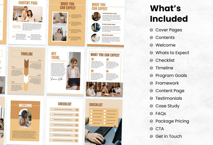 Ladystrategist 30-Page Coaching Program Package Canva Template Wheat Style instagram canva templates social media templates etsy free canva templates