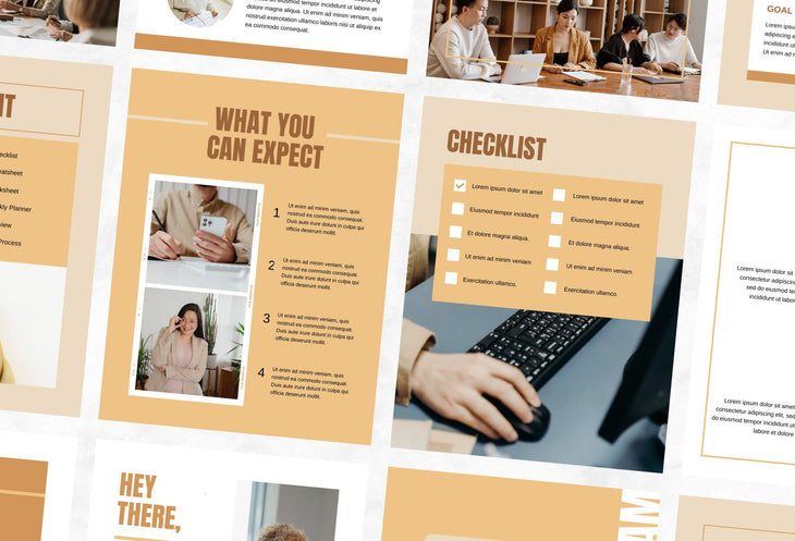Ladystrategist 30-Page Coaching Program Package Canva Template Wheat Style instagram canva templates social media templates etsy free canva templates