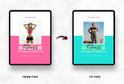 Ladystrategist 30 Page Fitness Program Template Bubble Gum Editable Canva Template instagram canva templates social media templates etsy free canva templates