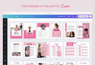 Ladystrategist 30 Page Fitness Program Template Bubble Gum Editable Canva Template instagram canva templates social media templates etsy free canva templates