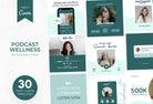 Ladystrategist 30 Podcast Wellness Instagram Post Canva Templates V2 instagram canva templates social media templates etsy free canva templates
