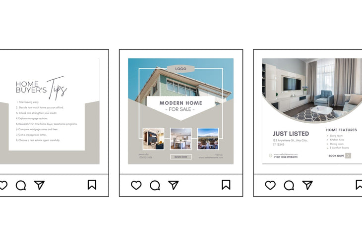 Ladystrategist 30 Real Estate Instagram Post Canva Templates instagram canva templates social media templates etsy free canva templates