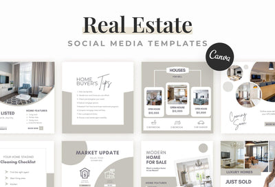 Ladystrategist 30 Real Estate Instagram Post Canva Templates instagram canva templates social media templates etsy free canva templates