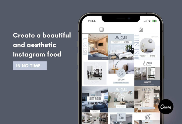 Ladystrategist 30 Real Estate Just Sold - Instagram Post Canva Templates instagram canva templates social media templates etsy free canva templates