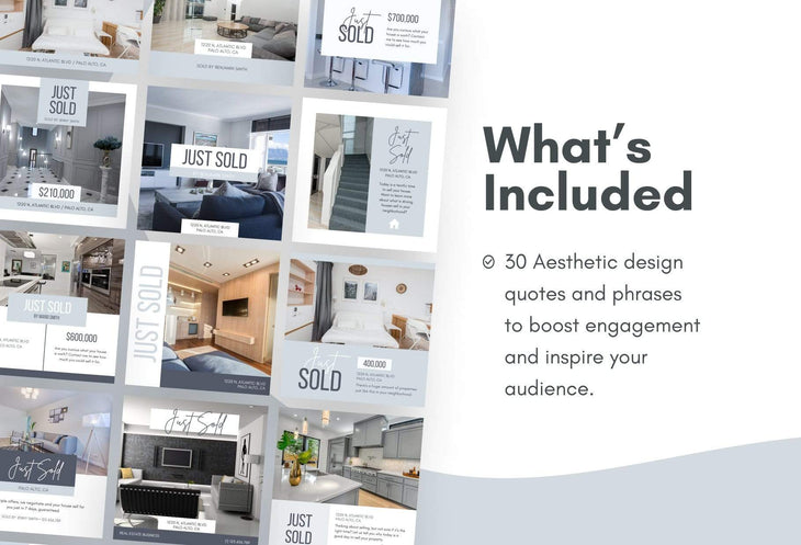 Ladystrategist 30 Real Estate Just Sold - Instagram Post Canva Templates instagram canva templates social media templates etsy free canva templates