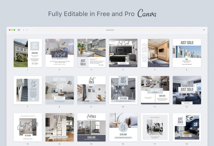 Ladystrategist 30 Real Estate Just Sold - Instagram Post Canva Templates instagram canva templates social media templates etsy free canva templates