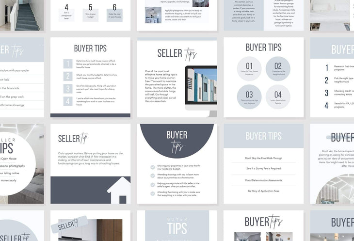 Ladystrategist 30 Real Estate Tips Seller/Buyer - Instagram Post Canva Templates instagram canva templates social media templates etsy free canva templates