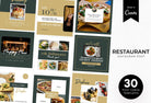 Ladystrategist 30 Restaurant Instagram Post Canva Templates V2 instagram canva templates social media templates etsy free canva templates