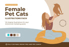 Ladystrategist 30 Unique Female Pet Cats Illustrations Fully Editable in Canva instagram canva templates social media templates etsy free canva templates