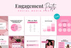 Ladystrategist 50 Instagram Engagement Posts Canva Templates Pink instagram canva templates social media templates etsy free canva templates