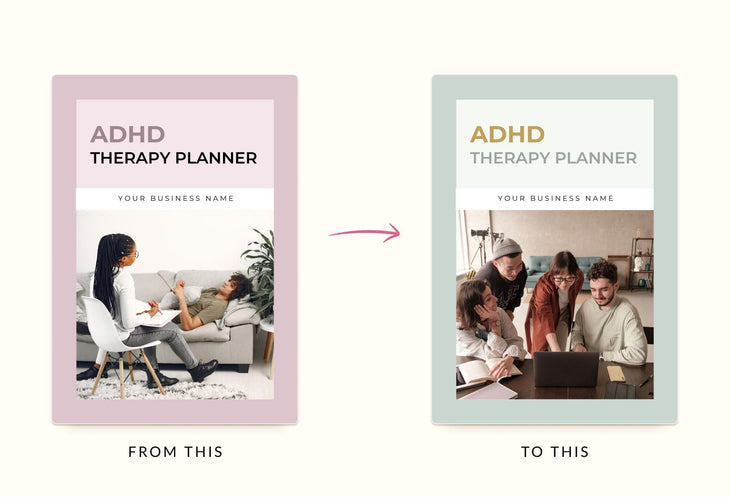 Ladystrategist ADHD Therapy Planner Canva Template A4 Size instagram canva templates social media templates etsy free canva templates