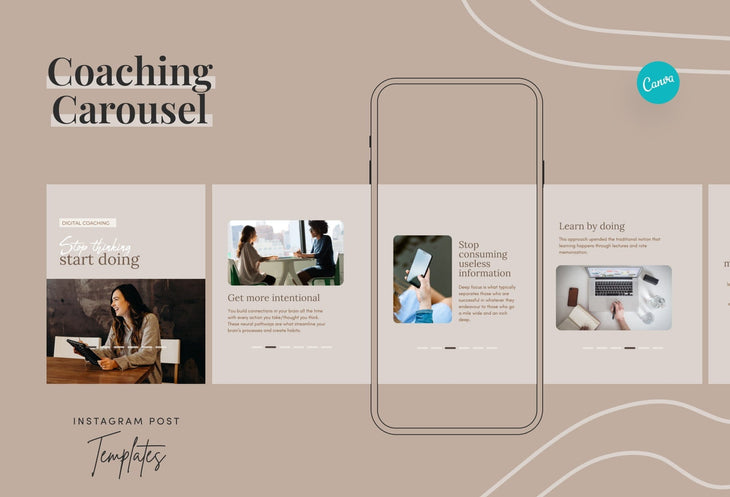 Ladystrategist Alanna Coaching 6-Page Carousel Canva Template instagram canva templates social media templates etsy free canva templates