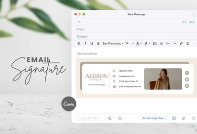 Ladystrategist Alisson Email Signature Template Editable Canva Template Rose Gold instagram canva templates social media templates etsy free canva templates