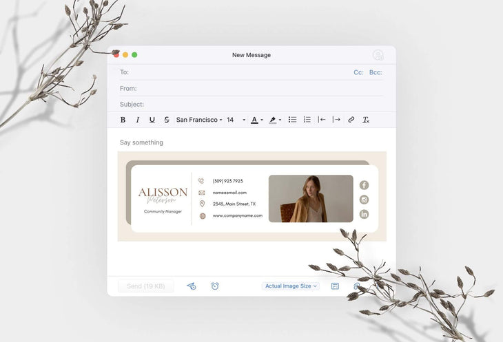Ladystrategist Alisson Email Signature Template Editable Canva Template Rose Gold instagram canva templates social media templates etsy free canva templates