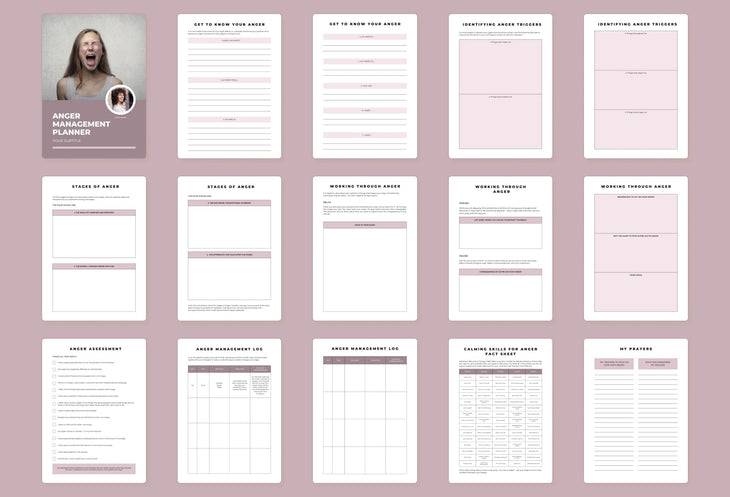 Ladystrategist Anger Management Planner Canva Template A4 Size instagram canva templates social media templates etsy free canva templates