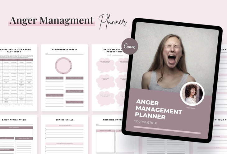 Ladystrategist Anger Management Planner Canva Template A4 Size instagram canva templates social media templates etsy free canva templates