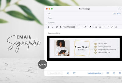 Ladystrategist Anna Email Signature Template Editable Canva Template Rose Gold instagram canva templates social media templates etsy free canva templates