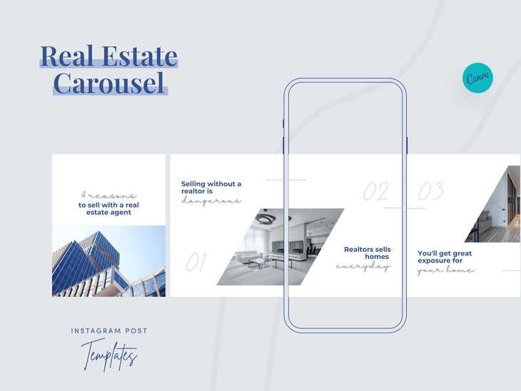 Ladystrategist Aria Real Estate 6-Page Carousel Canva Template instagram canva templates social media templates etsy free canva templates