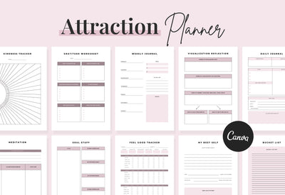 Ladystrategist Attraction Planner Canva Template instagram canva templates social media templates etsy free canva templates