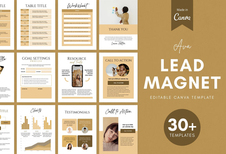 Ladystrategist Ava Lead Magnet Editable Canva Template instagram canva templates social media templates etsy free canva templates