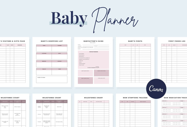 Ladystrategist Baby Planner Canva Template instagram canva templates social media templates etsy free canva templates