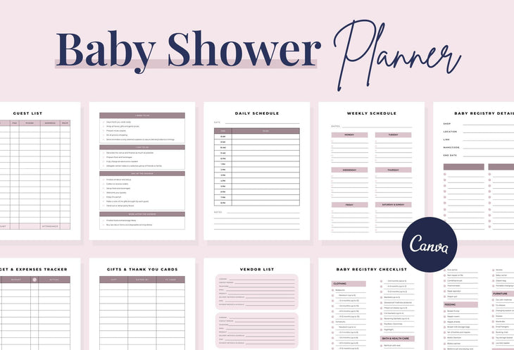 Ladystrategist Baby Shower Planner Canva Template instagram canva templates social media templates etsy free canva templates