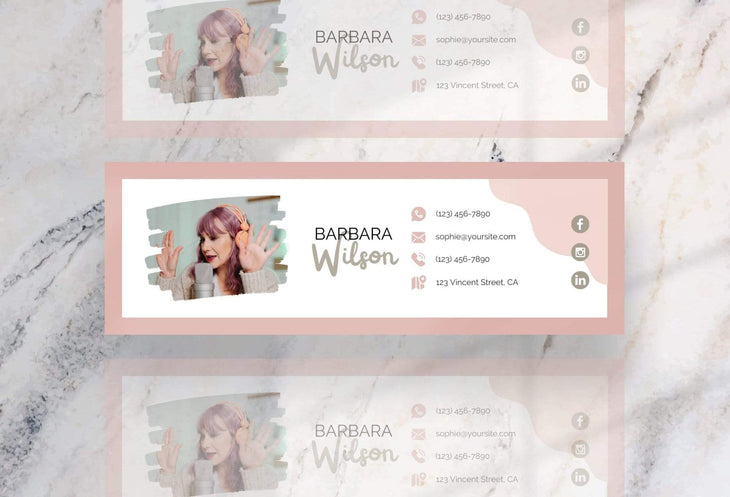 Ladystrategist Barbara Email Signature Template Editable Canva Template Rose Gold instagram canva templates social media templates etsy free canva templates