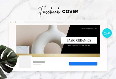 Ladystrategist Basic Ceramics Facebook Cover Canva Template instagram canva templates social media templates etsy free canva templates