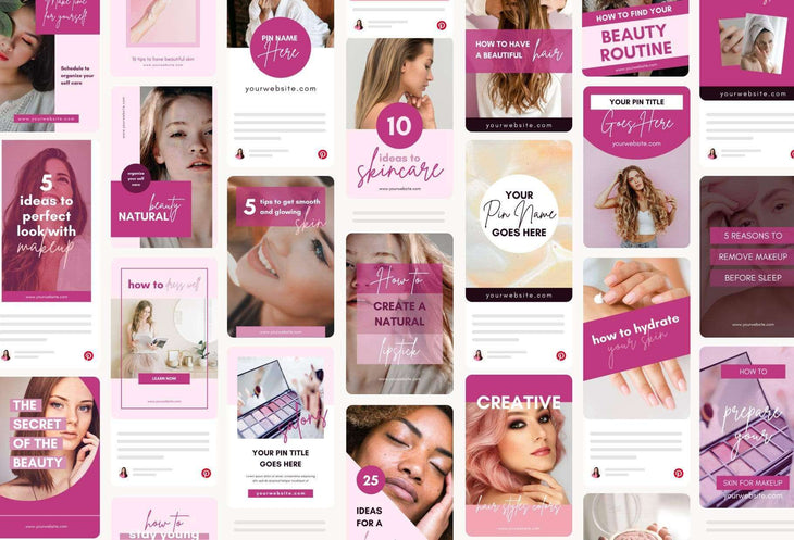 Ladystrategist Beauty Pinterest Template instagram canva templates social media templates etsy free canva templates