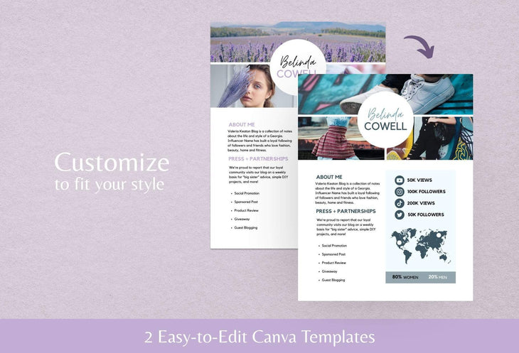 Ladystrategist Belinda Media Kit Canva Template for Influencers instagram canva templates social media templates etsy free canva templates
