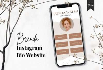 Ladystrategist Brenda Instagram Link in Bio Canva Landing Page Website instagram canva templates social media templates etsy free canva templates