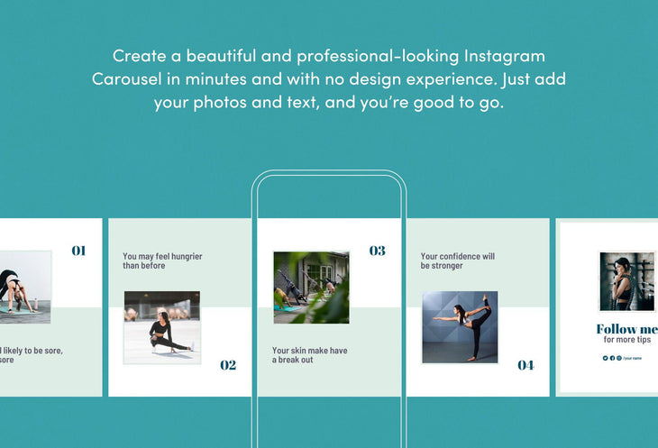 Ladystrategist Brielle Fitness 6-Page Carousel Canva Template instagram canva templates social media templates etsy free canva templates