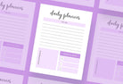 Ladystrategist Bright Lavender Daily Planner Printable and Editable Canva Template instagram canva templates social media templates etsy free canva templates