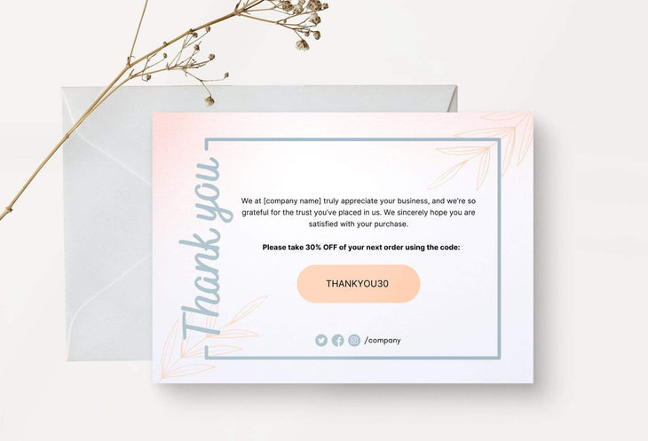 Ladystrategist Brittany Printable Thank You Card Packaging Insert Note Canva Template instagram canva templates social media templates etsy free canva templates