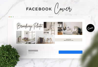 Ladystrategist Broadway Facebook Cover for Photographers - Editable Canva Template instagram canva templates social media templates etsy free canva templates