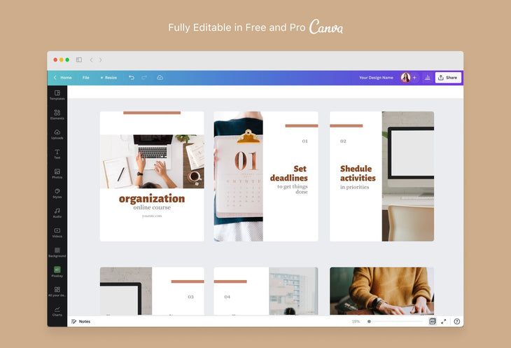 Ladystrategist Brooklyn Educational 6-Page Carousel Canva Template instagram canva templates social media templates etsy free canva templates
