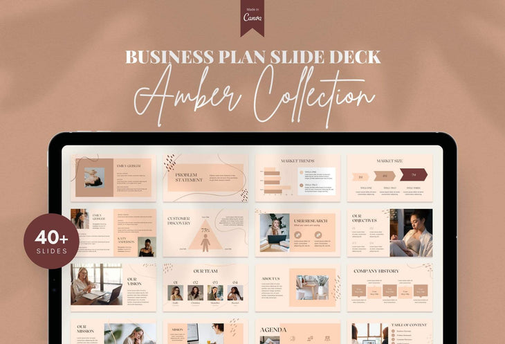 Ladystrategist Business Plan Presentation Amber Collection Fully Editable Canva Template instagram canva templates social media templates etsy free canva templates