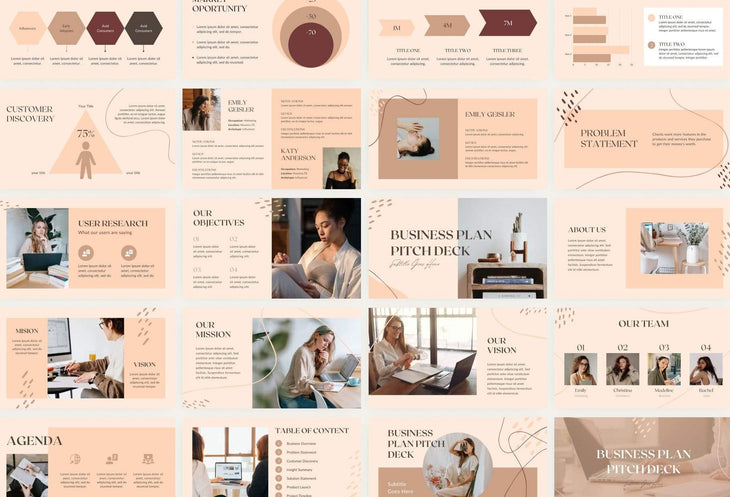 Ladystrategist Business Plan Presentation Amber Collection Fully Editable Canva Template instagram canva templates social media templates etsy free canva templates