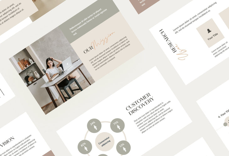 Ladystrategist Business Plan Presentation Neutral Collection Fully Editable Canva Template instagram canva templates social media templates etsy free canva templates