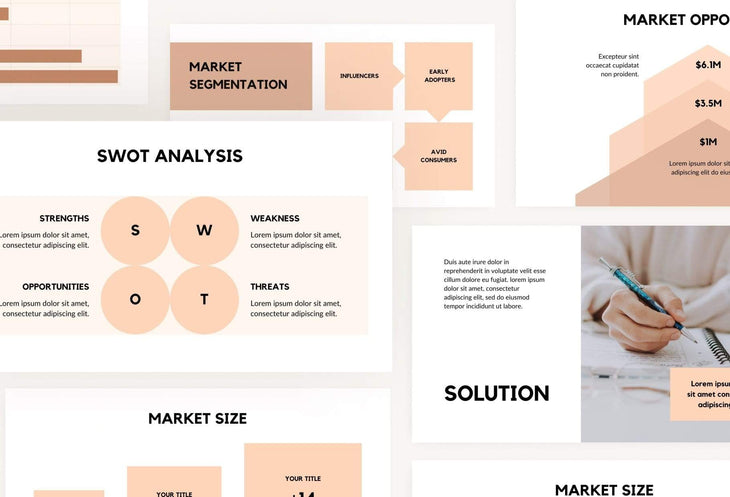 Ladystrategist Business Plan Presentation Peach Collection Fully Editable Canva Template instagram canva templates social media templates etsy free canva templates