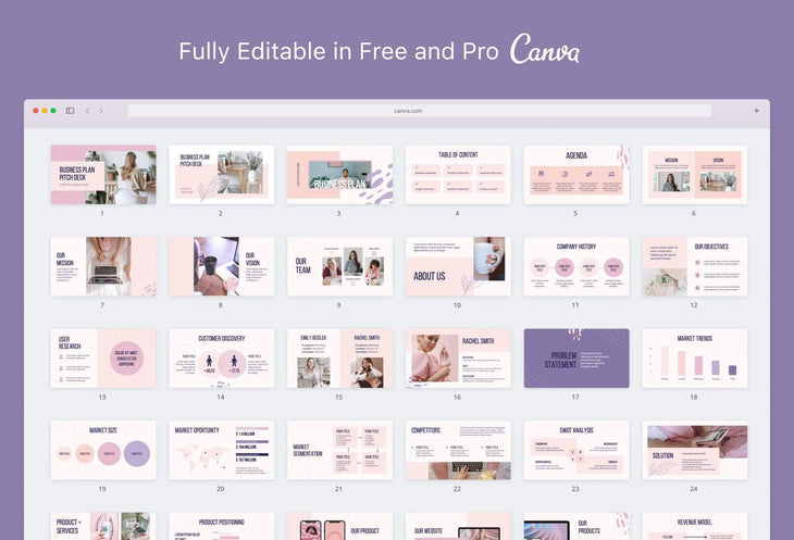 Ladystrategist Business Plan Presentation Sweet Collection Fully Editable Canva Template instagram canva templates social media templates etsy free canva templates