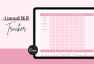 Ladystrategist Cameo Pink Annual Bill Tracker Printable and Editable Canva Template instagram canva templates social media templates etsy free canva templates