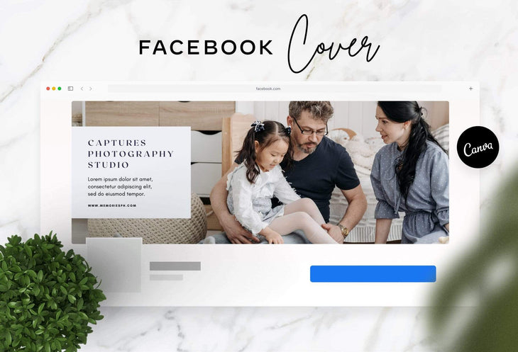 Ladystrategist Capture Facebook Cover for Photographers - Editable Canva Template instagram canva templates social media templates etsy free canva templates