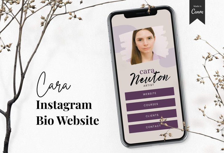 Ladystrategist Cara Instagram Link in Bio Canva Landing Page Website instagram canva templates social media templates etsy free canva templates