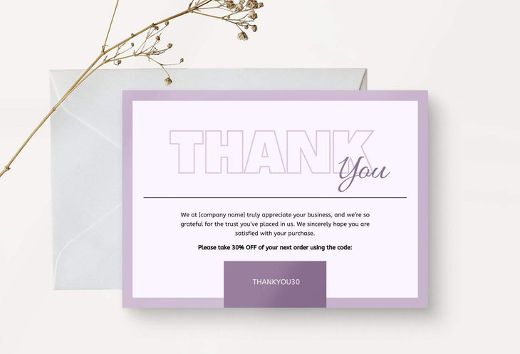 Ladystrategist Caroline Printable Thank You Card Packaging Insert Note Canva Template instagram canva templates social media templates etsy free canva templates