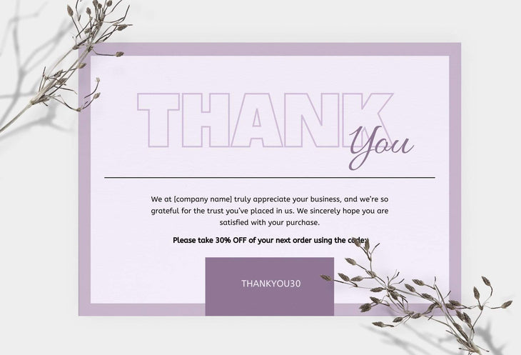 Ladystrategist Caroline Printable Thank You Card Packaging Insert Note Canva Template instagram canva templates social media templates etsy free canva templates