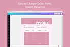 Ladystrategist Charm Pink Invoice Canva Template Printable and Editable instagram canva templates social media templates etsy free canva templates